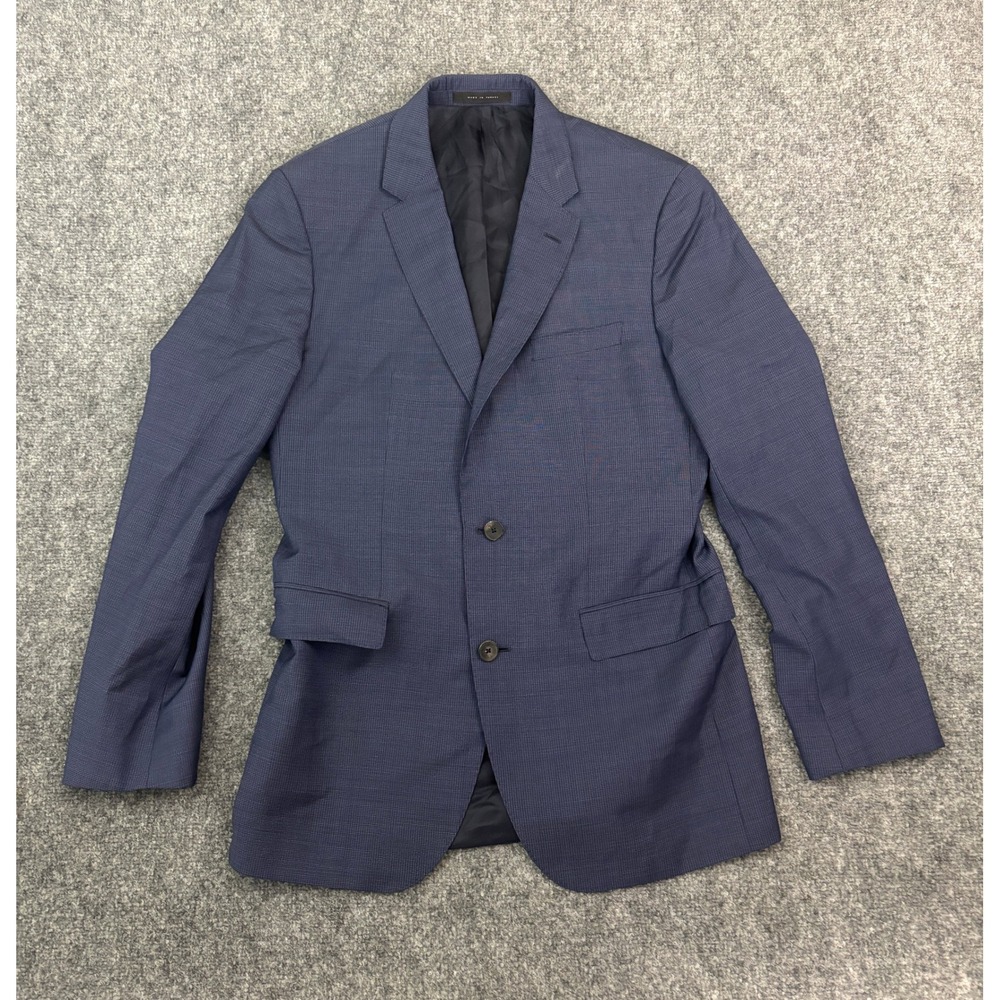 Hugo Boss Johnsons1 Lenon Blue Check Sport Coat Blazer Men's 40L Guabello Italy